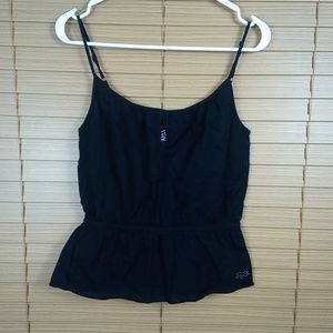 Fox Striped Peplum Spaghetti Strap Tank Top Women's Size M